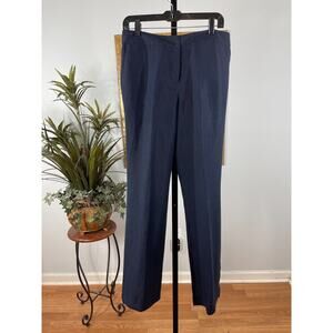 Nine West Dress Pants Womens Size 8 Blue Linen Masculine Feminine Minimalist